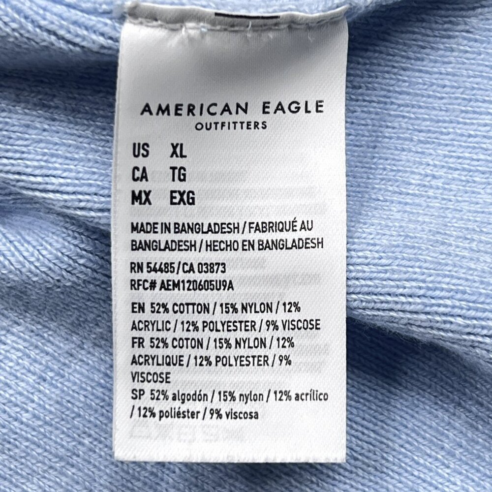 American Eagle Knit Blue Cami Mini Fit and Flare Dress Mesh Side Panels Size XL - Picture 6 of 7